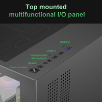 Boîtier PC MicroATX en verre trempé double avec support de radiateur latéral de 280 mm, châssis de jeu panoramique