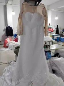 2025 vestidos <span class=keywords><strong>de</strong></span> novia <span class=keywords><strong>de</strong></span> sirena Africana elegantes vestidos <span class=keywords><strong>de</strong></span> novia <span class=keywords><strong>de</strong></span> manga larga transparentes cuello redondo apliques segundo vestido <span class=keywords><strong>de</strong></span> recepción personalizado - Product Image 5