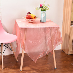Disposable Imitation Silk <b>Tablecloth</b> Square Waterproof <b>Plastic</b> Red And White For Weddings Hotels - Product Image 1