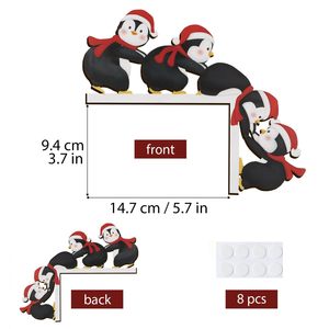 Nueva decoración navideña de pingüino para la esquina de la puerta, divertido adorno de Papá Noel y muñeco de nieve para la esquina de la puerta. - Product Image 4