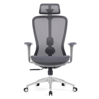 Chaise de bureau ergonomique moderne en maille pour le gaming, avec support lombaire réglable, base en aluminium, garantie de 3 ans, réglable