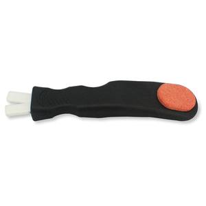 Afilador de cuchillos portátil con piedras de doble grano y esponja para uso en la cocina, material de acero de tungsteno y ABS, operación manual. - Product Image 1