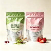 Sachet Doypack Personnalisé pour Poudre Protéinée, Haute Barrière Anti-Humidité, Refermable avec Fermeture Éclair, Thermoscellable, pour Nutrition Sportive