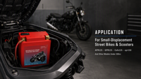 Batterie de démarrage pour moto 12,8 V DLF7B-4 LiFePO4 avec BMS intelligent, CCA élevé, affichage LED, longue durée de vie pour ATV et scooter
