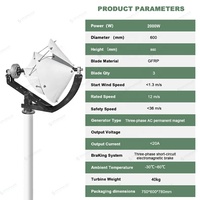 Générateur éolien Smaraad de nouvelle conception 2KW à axe horizontal pour usage domestique 12V 24V 48V personnalisable