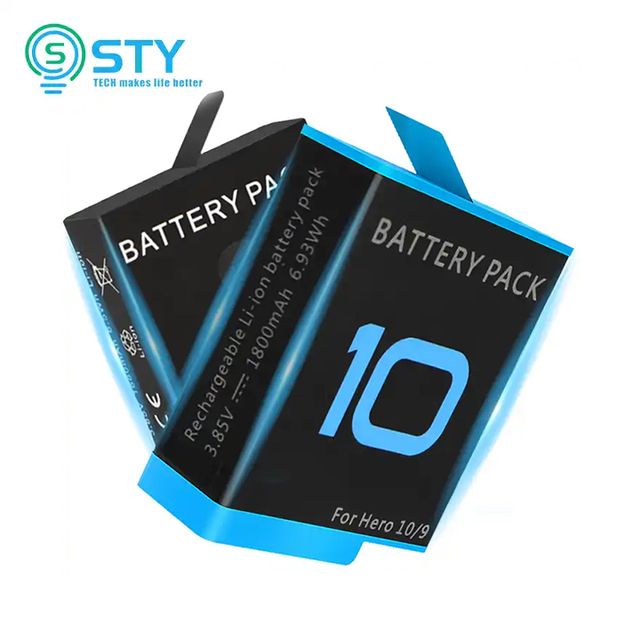 Fully Compatible with GoPro 11 10 9 8 7 6 5 Rechargeable Replacement Battery Standard Capacity Full Decoding Lithium Battery