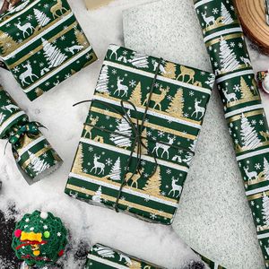 Green Christmas <b>Wrapping</b> <b>Paper</b> Roll 17 In X 33 Ft Double Sided Eco Friendly Gift Craft Packaging - Product Image 6