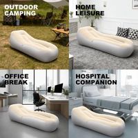 Sofá Inflable Portátil e Impermeable con Reposapiés, Silla de Aire Ligera para Interiores, Exteriores, Camping, Playa y Viajes