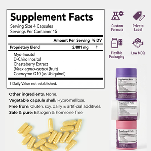 Chinaherbs 40:1 Mioinositol D-Chiro Inositol, Suplemento para la Perimenopausia, Equilibrio Hormonal Femenino, Energía y Estado de Ánimo, Cápsulas Veganas - Product Image 6