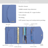 Hongbo Top 12 colores pequeño Saffiano cuero A6 Carpeta de presupuesto planificador de hojas sueltas A5 Fly Leaf escuela/Oficina papelería regalo nuevo