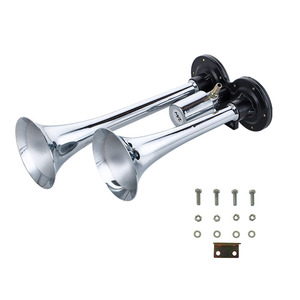12/24V klaxon de voiture 110-120 Db haut-parleur tweeter Double deux tuyaux <span class=keywords><strong>trompette</strong></span> <span class=keywords><strong>camion</strong></span> Double Kit de klaxon à air pour voitures universelles pour camions - Product Image 1