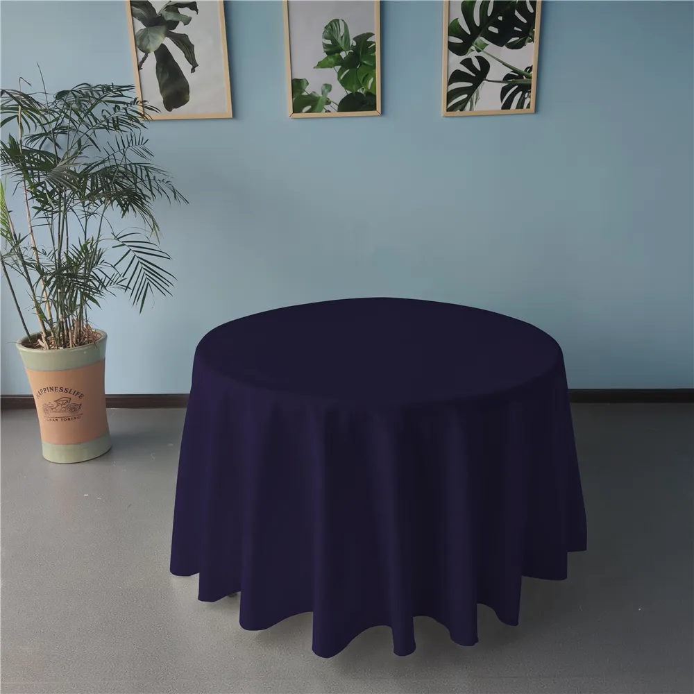 120 inch polyester round custom white party wedding tablecloth table cloths for events