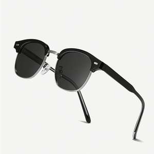 Lunettes de soleil polarisées demi-cerclées carrées UV400 en TR90, style rétro et tendance 2025, avec logo personnalisé, pour hommes et femmes - Product Image 2