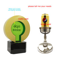 Ballon de cristal vert en métal acrylique, remise de diplôme et remise de prix, trophée en métal, trophée d'entreprise personnalisé, vente en gros