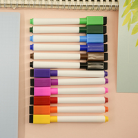 Marqueurs effaçables à sec pour tableau blanc, 12 couleurs, avec pinceau, logo personnalisé, impression UV, fournitures de bureau, ensemble de marqueurs artistiques