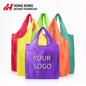 Custom Eco-friendly Ripstop <b>Foldable</b> Reusable Polyester <b>Shopping</b> <b>Bags</b> China Origin Shoulder Strap Elastic Bands Custom Logo - Product Image 1