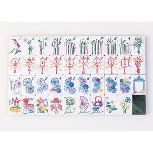 Vente en gros usine : Ensemble de tuiles de Mahjong classique Miss, 160 tuiles en jade malachite avec motifs dessinés à la main, Mahjong américain de luxe personnalisé pour cadeau - Product Image 4
