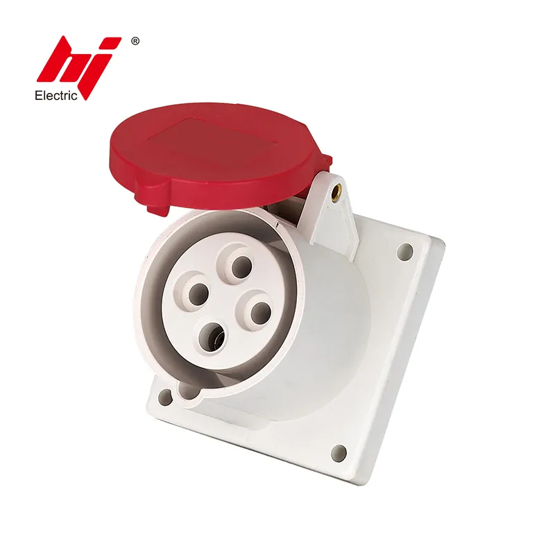 16A IP44 IEC 60309-2 International Standard Panel Mounted Straight Socket