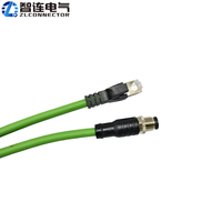 Conector RJ45 Macho con Código D M12, IP68 Impermeable, 10GB/s, Cable Ethernet Industrial Profinet, Alta Flexibilidad, Blindado, con Tornillo