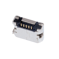 Conector micro USB de 5 pines Conector hembra de paso de 6,4mm tipo B para carga de teléfono móvil
