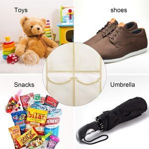 Organizador de zapatos colgante, paquete de 2, 33x15x85cm, almacenamiento montado en la pared para zapatillas, organizador de armario detrás de la puerta, color beige - Product Image 3