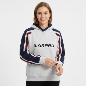 Sudadera con Capucha Warpro Unisex, Manga Raglán, Deportiva, Holgada, Manga Corta, Tejida, Transpirable, 100% Algodón, Ecológica, Verano - Product Image 4