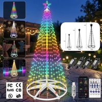 Guirlande lumineuse LED conique RGB pour sapin de Noël, télécommande intelligente via application, étanche IP65, intensité réglable, pour extérieur, jardin, bord de piscine