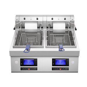 <span class=keywords><strong>Friteuse</strong></span> électrique intelligente en acier inoxydable 12L+12L avec écran LCD, protection contre la surchauffe et réservoir d'huile amovible pour usage commercial - Product Image 3