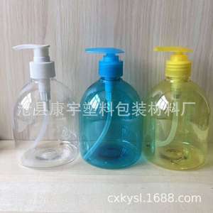 ขวดเจลแอลกอฮอล์ล้างมือ 500 มล., ขวดพลาสติก PET สีฟ้าพร้อมหัวปั๊มแบบกด, ขวดน้ำยาล้างจาน, ขวดเจลแอลกอฮอล์ล้างมือแบบใส 500 มล. - Product Image 5