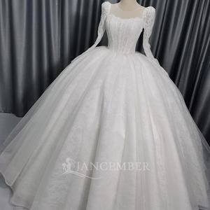 Robe de mariée Vestidos De Novias avec sequins, perles et dentelle, robe de soirée Nigéria Lscm05 Jancember - Product Image 5