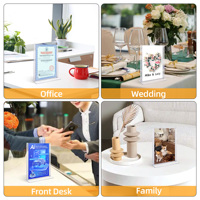 Porte-affiche de table transparent A5 Porte-affiche vertical en plastique Support d'affichage de prospectus transparent Support d'affichage de table de menu
