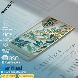 Marque-page personnalisé en acier inoxydable plaqué or avec pompon, logo personnalisé, marqueur de lecture, cadeau pour l'école et la bibliothèque - Product Image 1