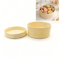 Boîte ronde en bois biodégradable et écologique de 3,3 pouces, boîte d'emballage pour gâteau au fromage de qualité alimentaire, logo personnalisé