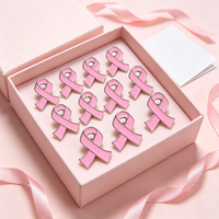 Broche en alliage multi-tailles avec ruban rose, logo international de sensibilisation au cancer du sein, promotion de la prévention, badge