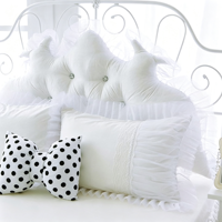 Ensemble de 2 taies d'oreiller en dentelle à volants 100% coton, style princesse, fermeture éclair au dos, housse de coussin douce, literie pour la maison et la chambre à coucher