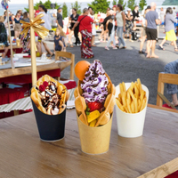 Gobelets jetables en papier kraft pour nouilles, biscuits, chewing-gum, frites, pop-corn, gaufres - Idéaux pour les plats à emporter, les fêtes et la pâtisserie