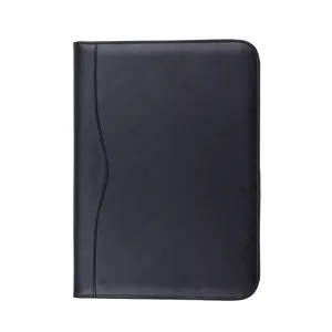 Padfolio Logo Zip da thư mục tập tin PU da tập tin tay áo thư mục tập tin với zip