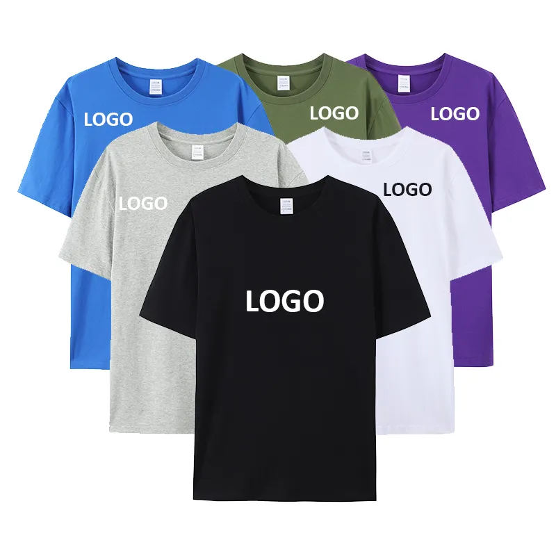 Luxury 100% Cotton Custom Logo Men's shirt Printing Blank 180Gsm Custom T shirt