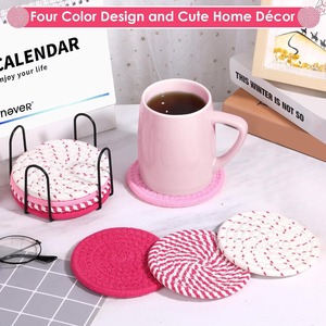 8 Pack Wood Coasters for Drinks Absorbent with Holder Minimalist Home <b>Decor</b> <b>Plate</b> Dish Party Non-Toxic - Product Image 2