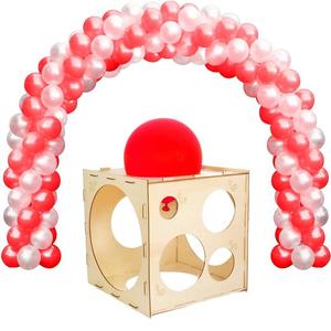 Pllieay Boîte <span class=keywords><strong>cube</strong></span> pliable en <span class=keywords><strong>bois</strong></span> de 9 tailles pour décorations de ballons, arches de ballons, colonnes de ballons (2 à 10 pouces) - Product Image 1