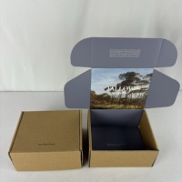 Emballage en carton cosmétique en papier laminé imprimé quadrichromie recyclable en carton ondulé noir avec impression de logo personnalisé