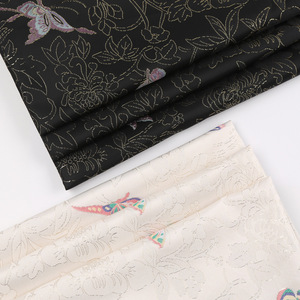 EN STOCK papillon fleur blanc imitation chanson brocart or style ancien Hanfu cheongsam Tang tissu jacquard - Product Image 5