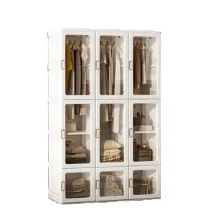 אנטבוקס מיונז ארון פלסטיק נייד למארטר ארון בגדים מתקפל למארחים לאחסון בגדים ריהוט - Product Image 1