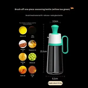 Wholesale Wholesale Glass Oil <b>Bottle</b> Integrated Silicone <b>Brush</b> Stainless Steel Nozzle Leak Resistant Modern Design One-piece - Product Image 5