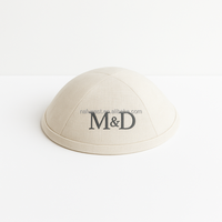 Logotipo personalizado bordado algodón Lino Kippah judío Kippot Boda REGALOS Lino Yamulka judaísmo Kipot Skullcap