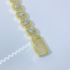 Bracciale Personalizzato Hip Hop con Catena Infinita e Occhi, Gioiello Bling con Zirconi Ghiacciati - Product Image 2