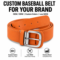 Ceinture de sport classique en cuir PU de haute qualité avec logo personnalisé, boucle à ardillon métallique réglable, pour uniforme de baseball et softball, pour jeunes et adultes