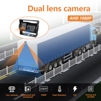 Sistema de Cámara de Visión Trasera AHD 1080P de Doble Lente 230 °   Cámara Trasera para Vehículos Comerciales, Ultra Gran Angular, Impermeable, con Doble Lente