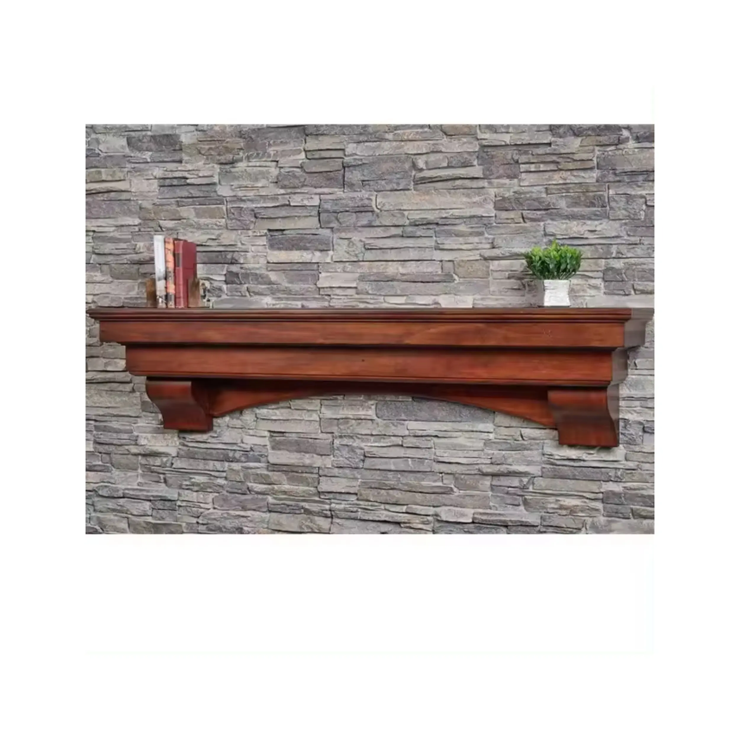 Holz mantel Regal mit Konsolen Schönes rustikales Holz regal Perfekt für elektrische Kamine und mehr