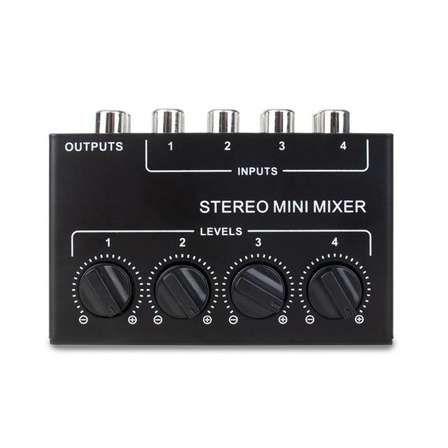CX400 Laptop PC Phone Sound Equipment Speaker Audio RCA Jack 4 Channel DJ Controller Mini Stereo Mixer